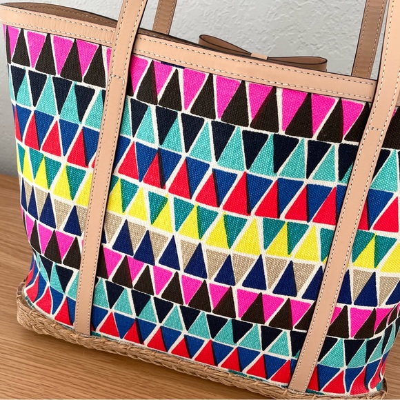 Kate Spade Francis Capri Espadrille Tote Shoulder Summer Bag in Geogeo - Picture 4 of 12